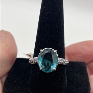 Bomb Party Green/Blue Stone Ring - Size 11